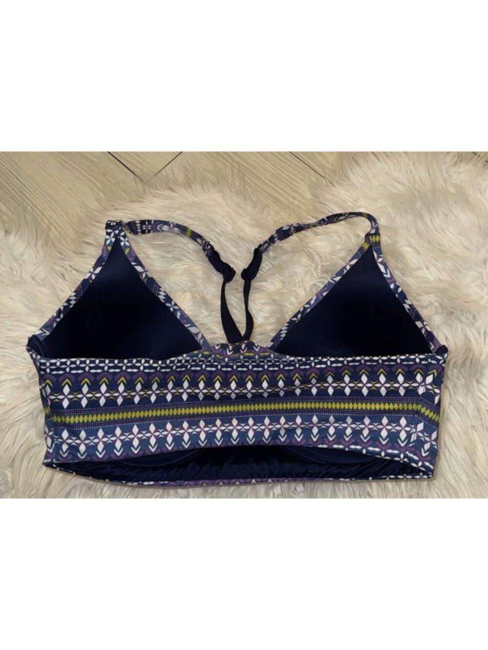 Victorias Secret Body by Victoria 36DD Lightly Lined Plunge Bra Geometric Blue - Picture 4 of 5